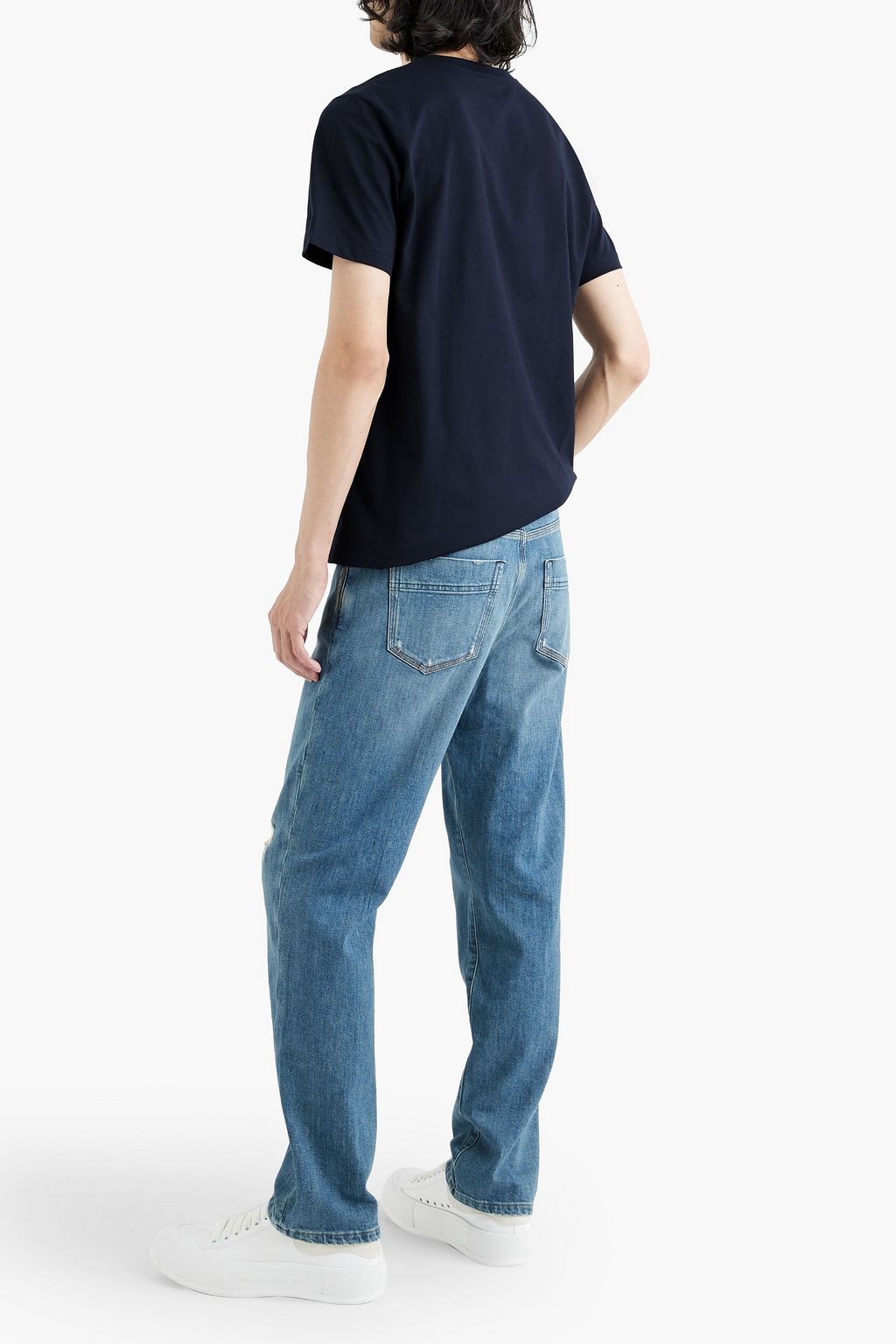 PESERICO Faded distressed denim jeans