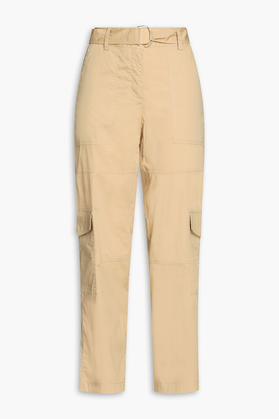 Michael Michael Kors Belted Cotton-blend Cargo Trousers In Gold