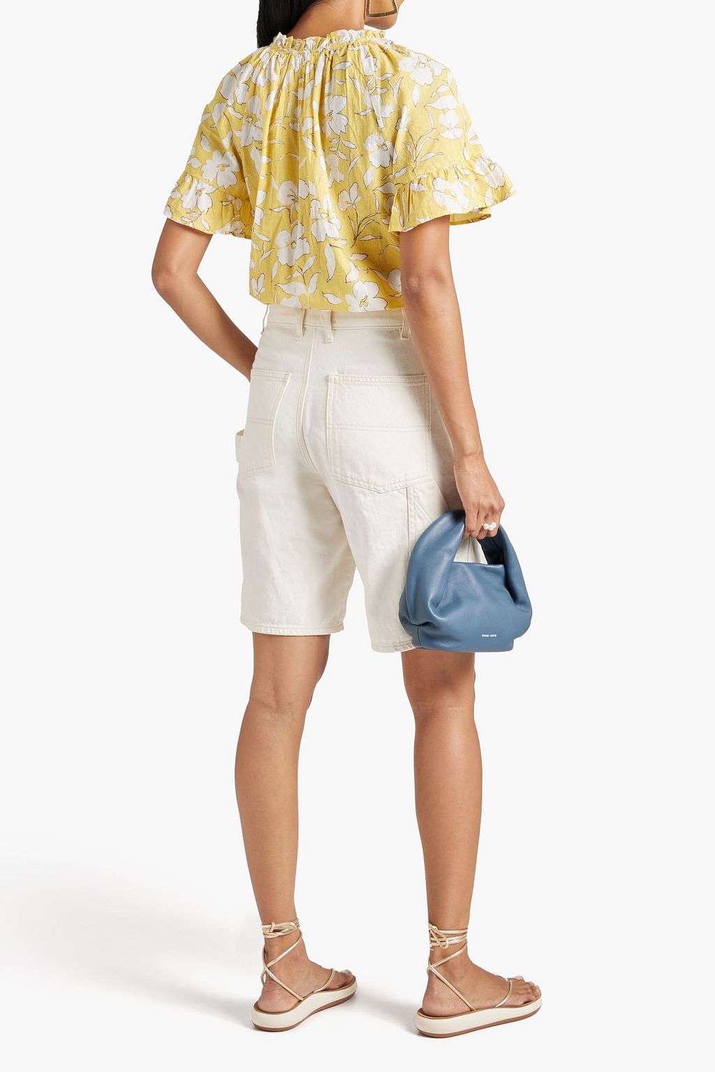 VELVET BY GRAHAM & SPENCER Idette gathered floral-print cotton top