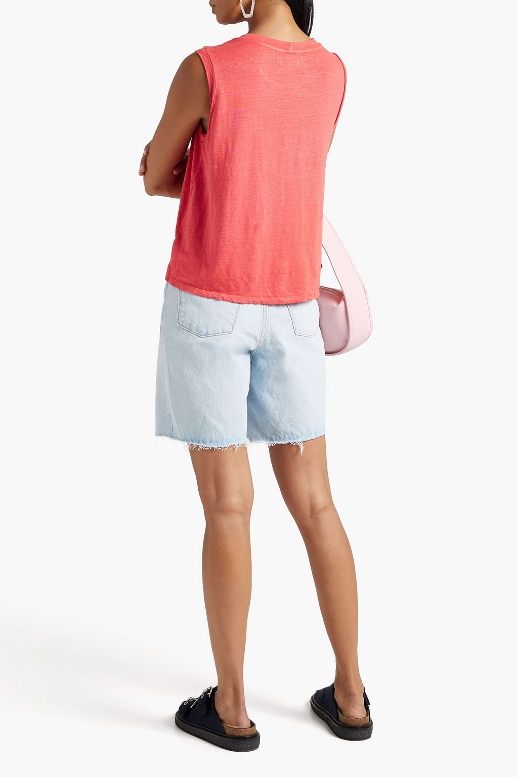 VELVET BY GRAHAM & SPENCER Zelia slub stretch-linen top