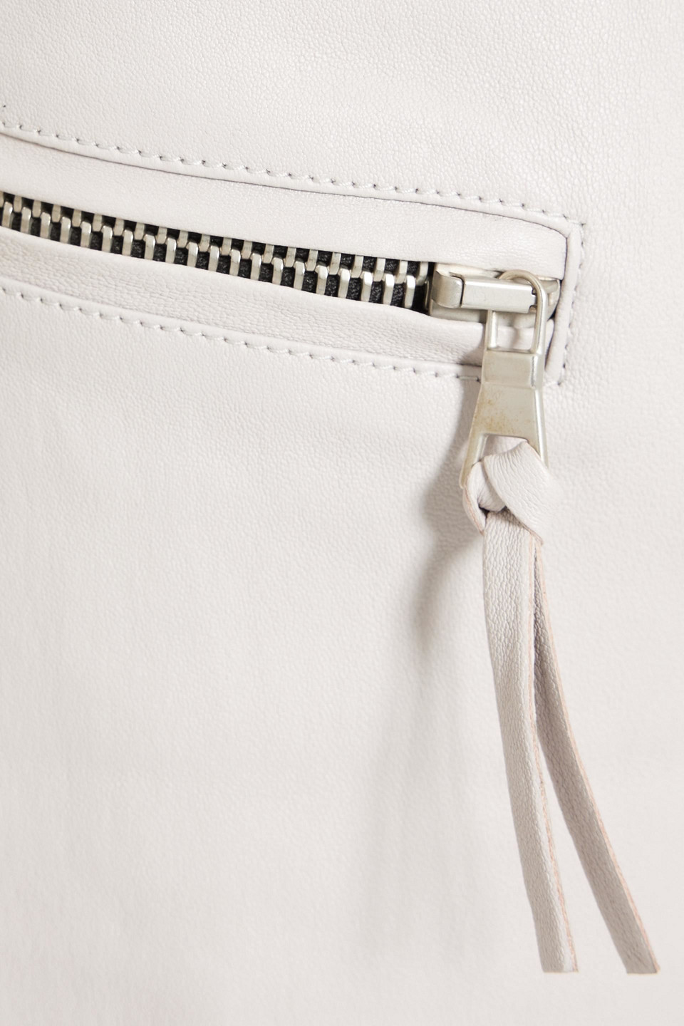 Off-white Cropped Stretch-leather Bootcut Pants In White