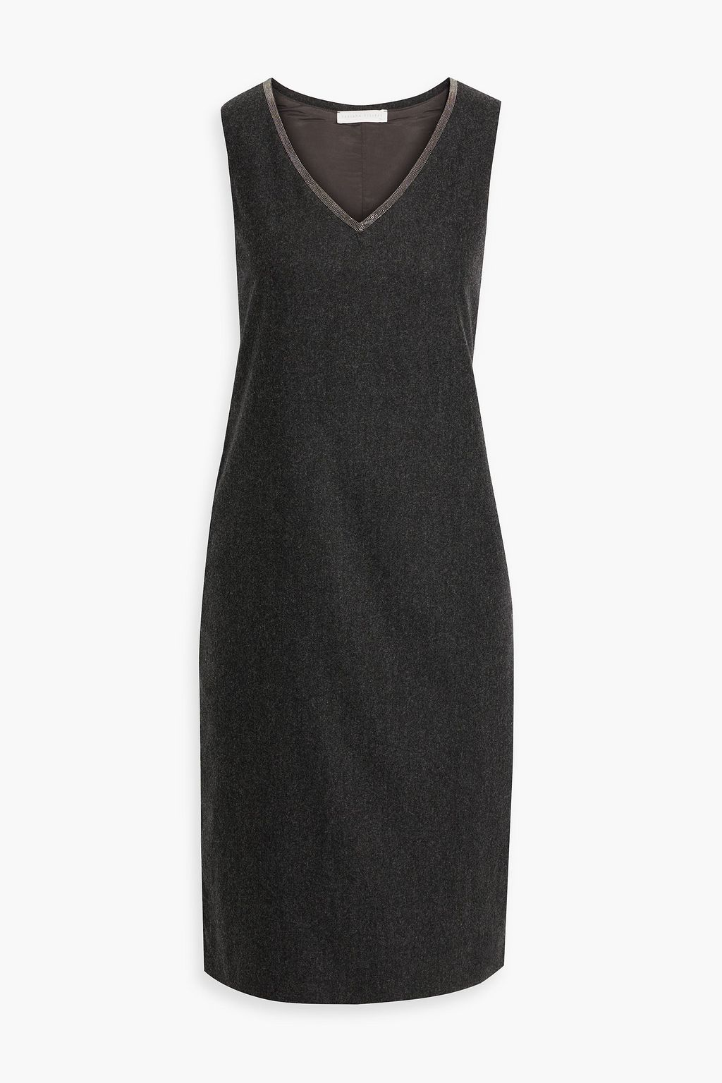 FABIANA FILIPPI Beadembellished mélange merino woolblend felt dress THE