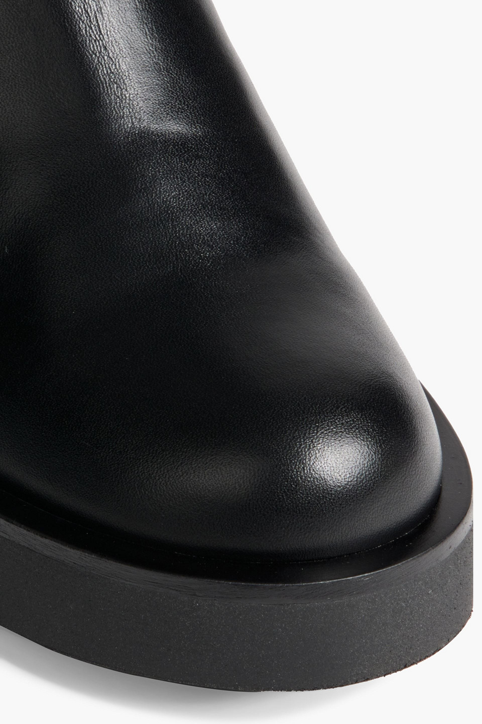 STUART WEITZMAN GOTHAM RIBBED-KNIT AND LEATHER CHELSEA BOOTS