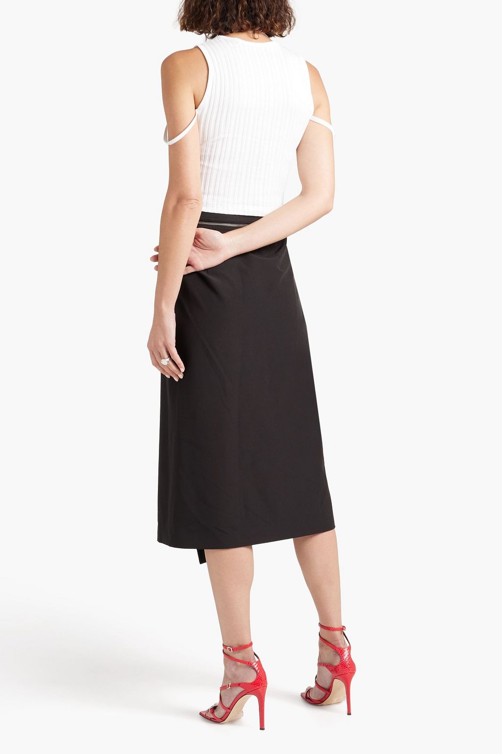 HELMUT LANG Cropped ribbed cotton-jersey top