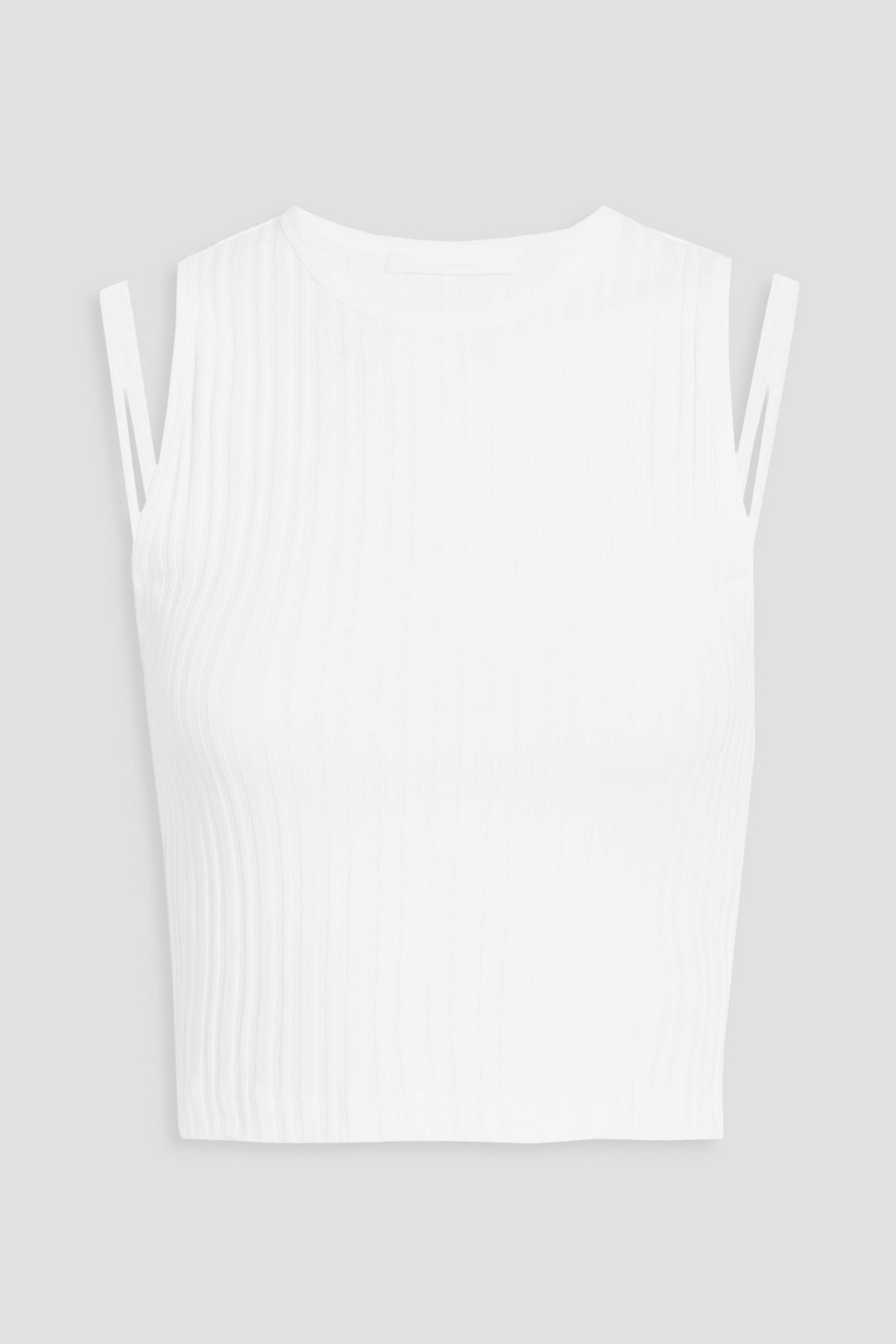 Helmut Lang Cropped Ribbed Cotton-jersey Top In White