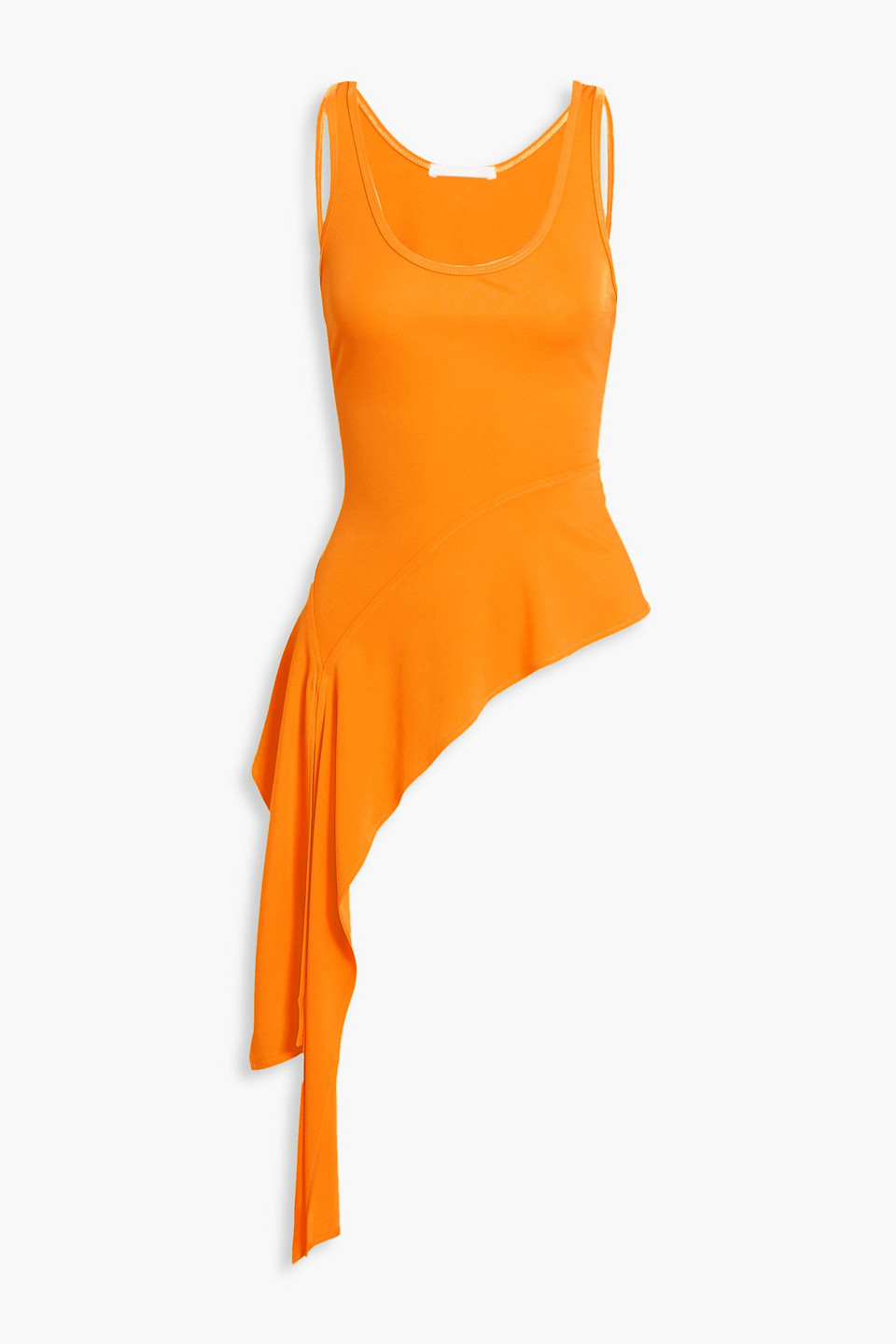 Helmut Lang Asymmetric Stretch-knit Tank In Saffron