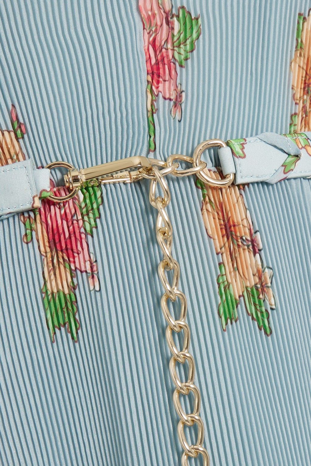 ZIMMERMANN Belted floral-print plissé-organza midi dress