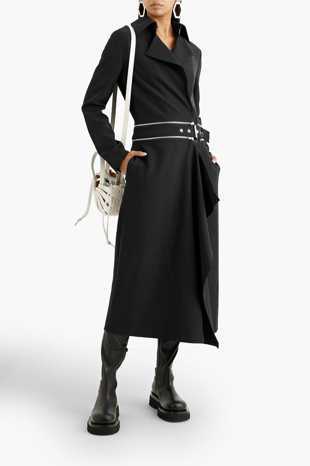 DION LEE Convertible draped cady trench coat