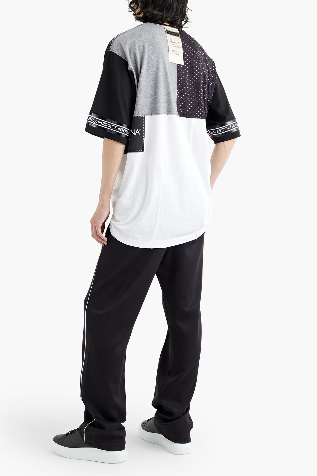 DOLCE&GABBANA Appliquéd patchwork-effect cotton-jersey T-shirt