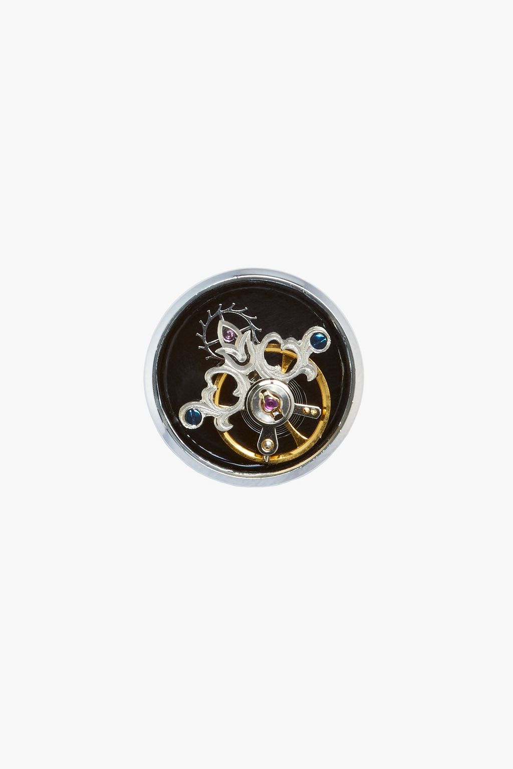 TATEOSSIAN Embellished rhodium-plated enamel cufflinks
