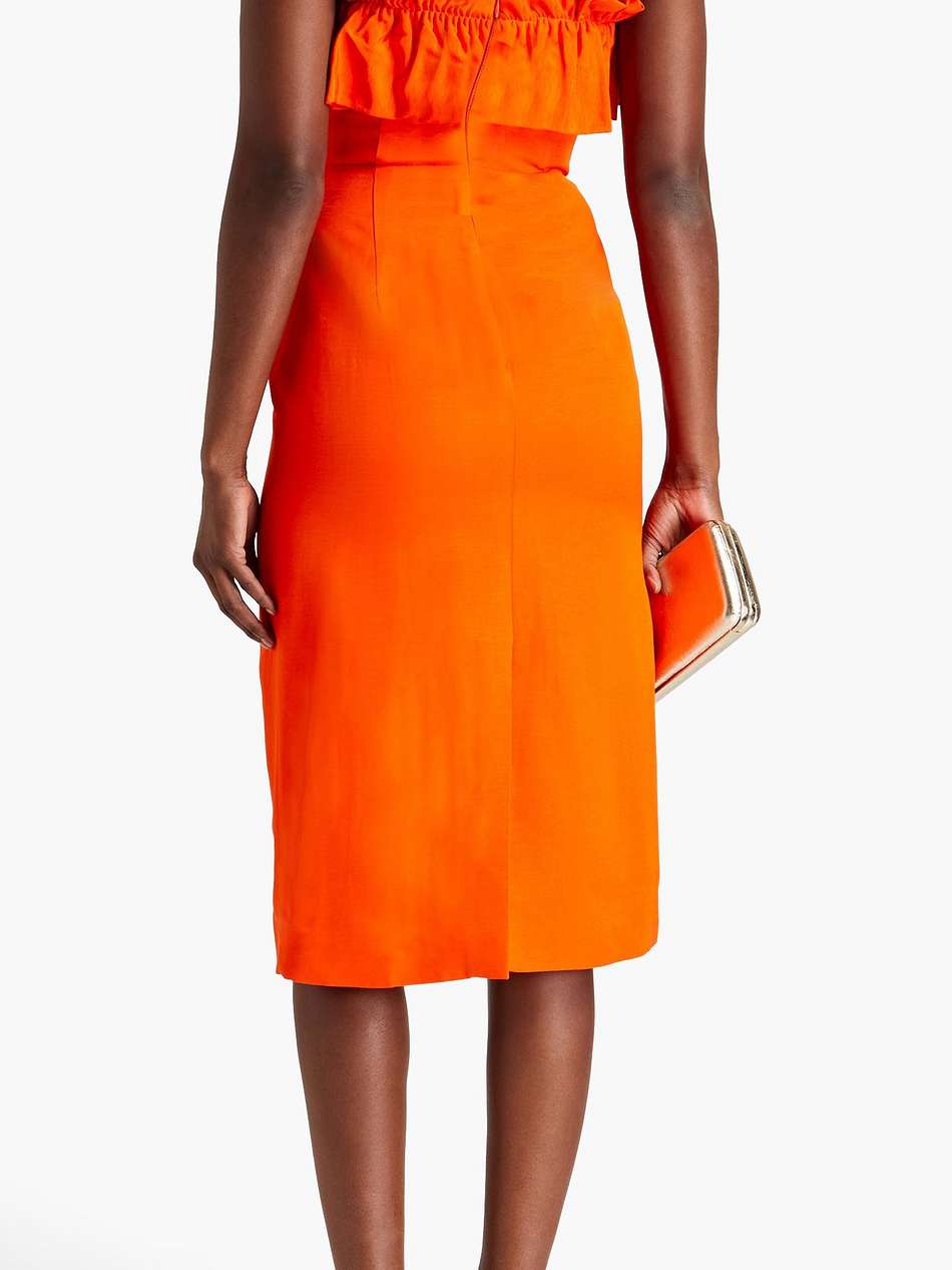 strapless ruffled ottoman dress