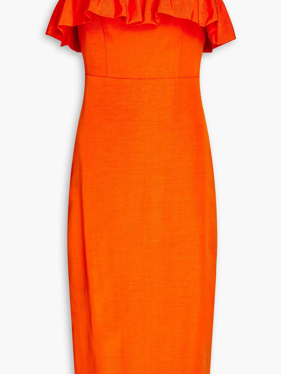 strapless ruffled ottoman dress
