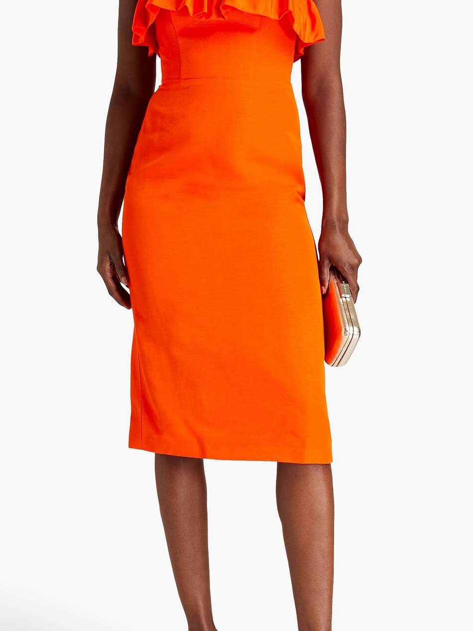strapless ruffled ottoman dress