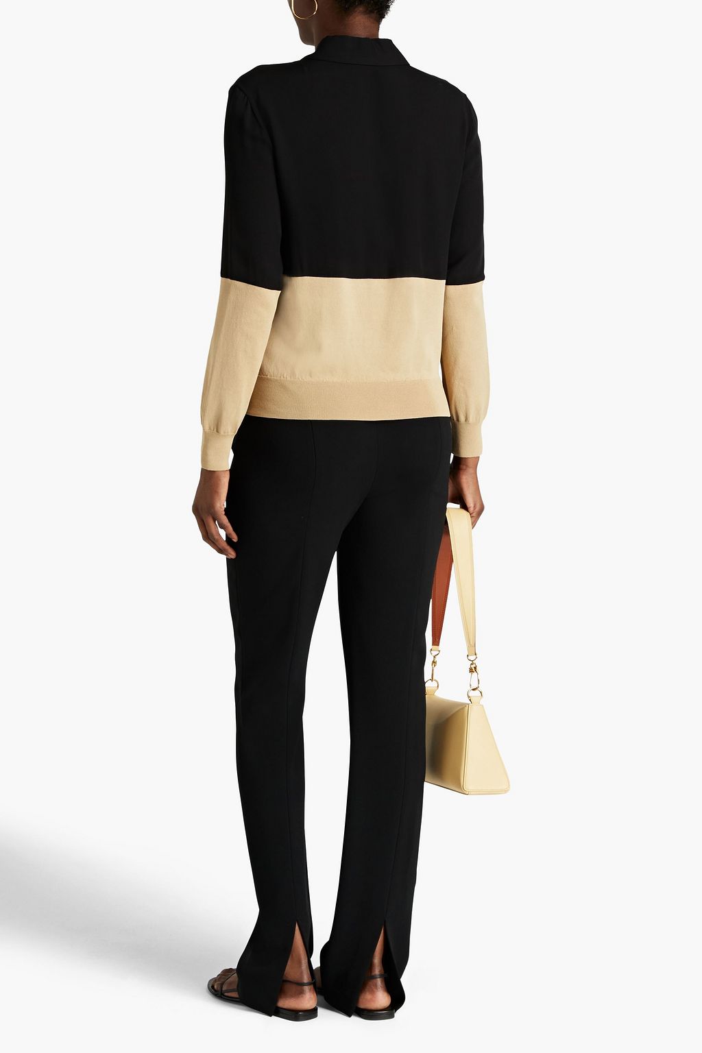 THEORY Cardigan aus Seide mit Einsätzen aus Crêpe de Chine