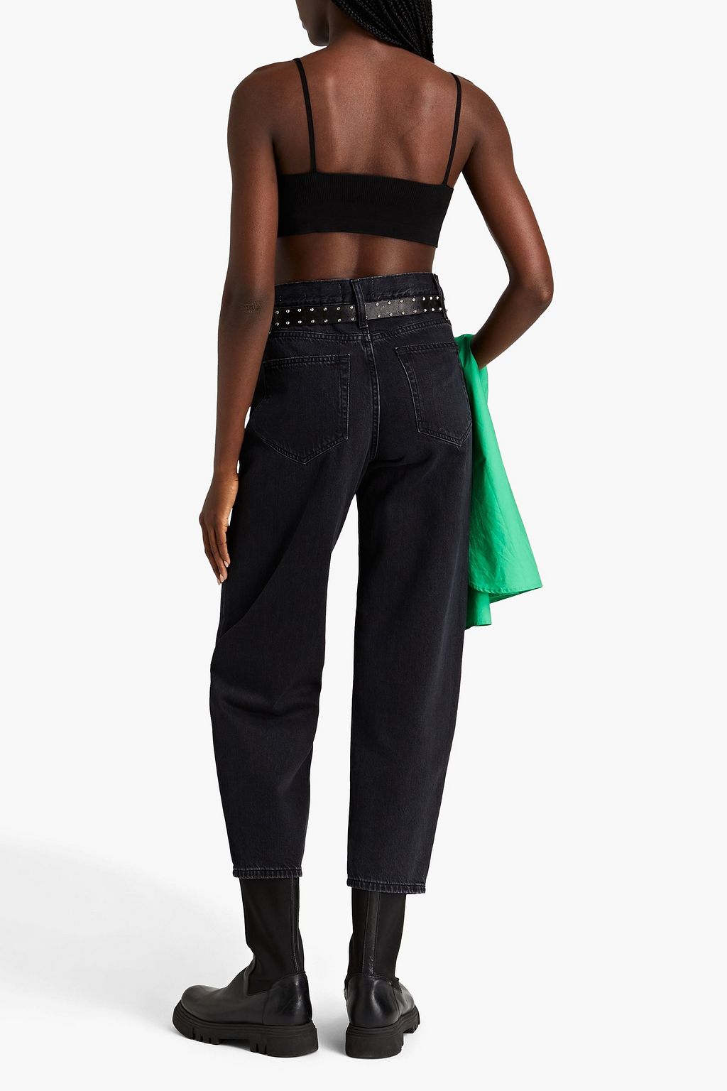 FRAME Cropped highrise tapered jeans THE