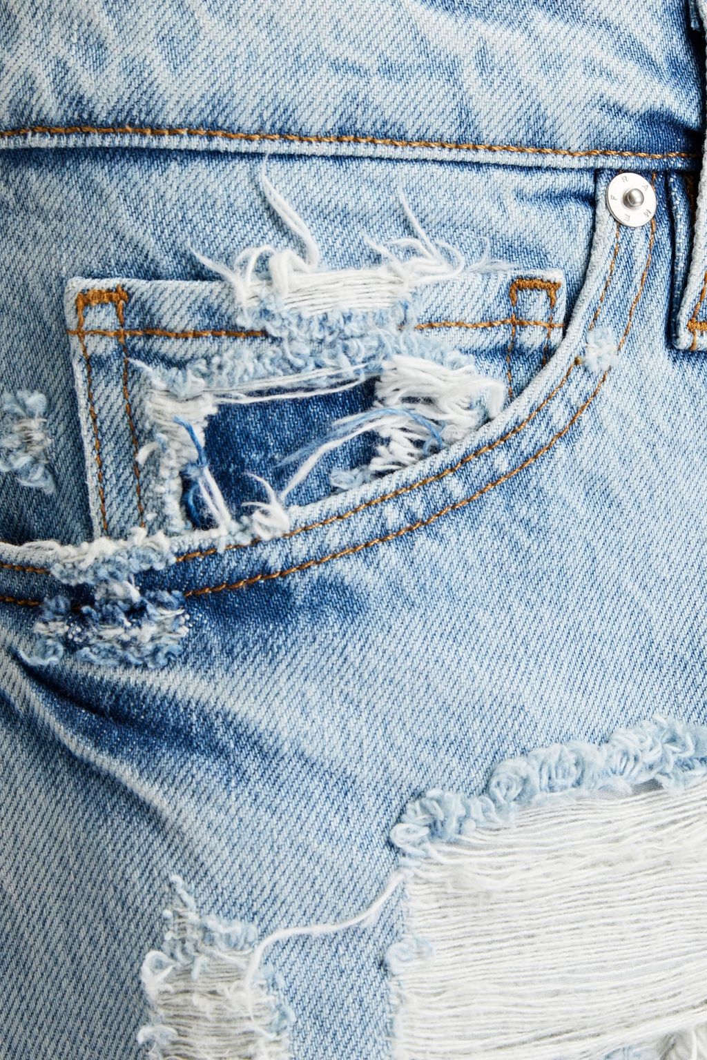 FRAME Hoch sitzende Jeans mit geradem Bein in Distressed-Optik
