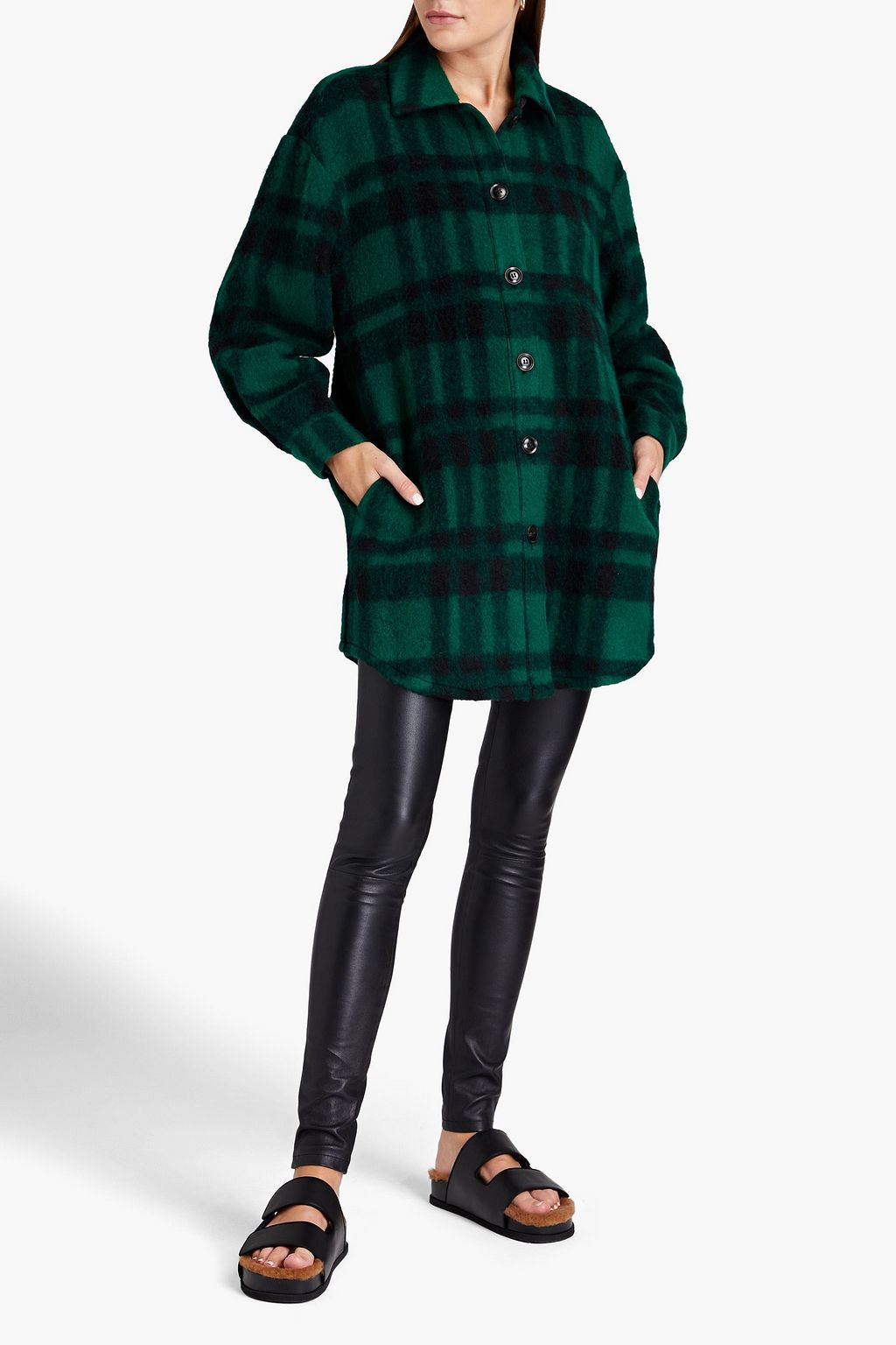 GESTUZ Rina checked brushed flannel jacket THE