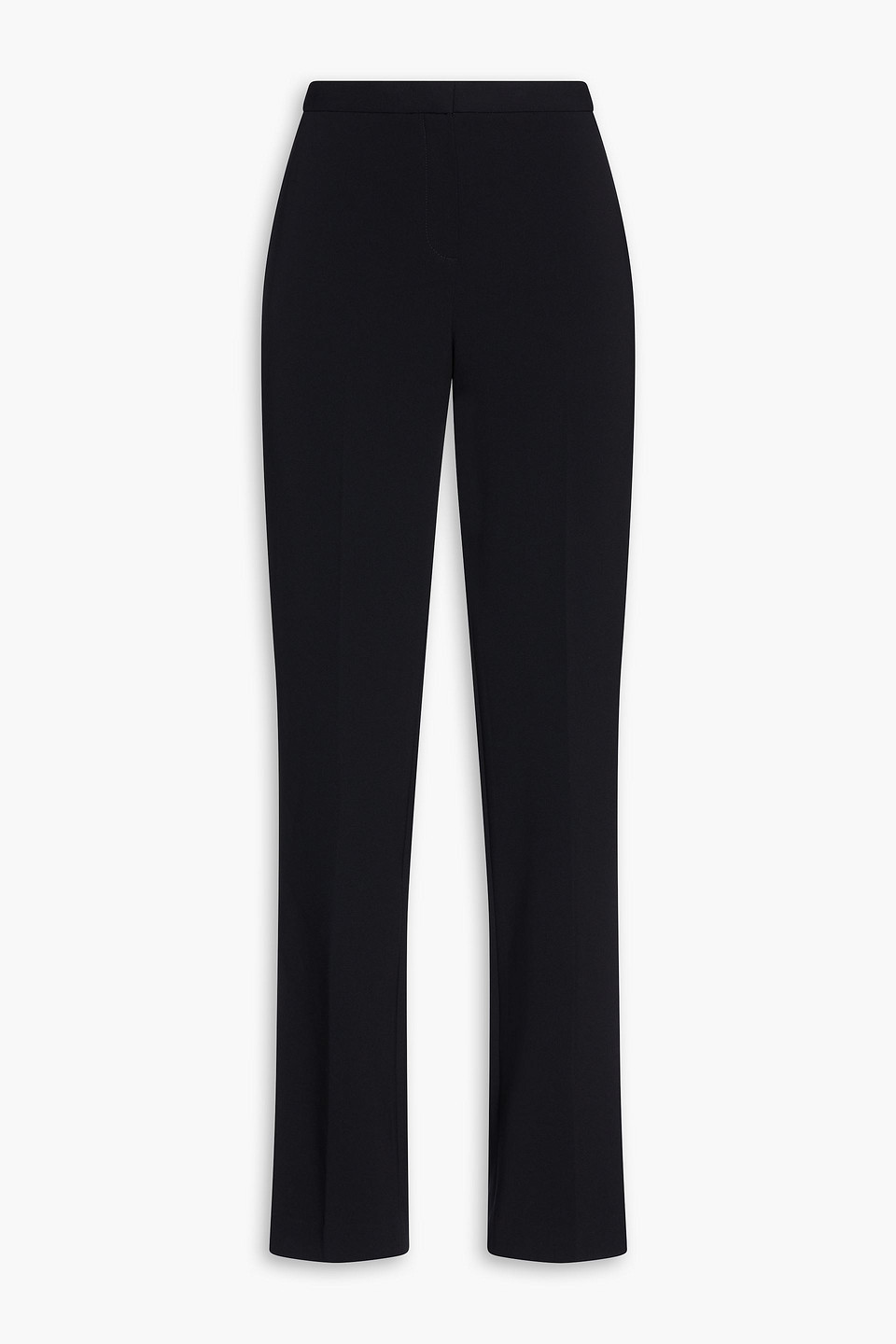 Theory Satin-trimmed Crepe Straight-leg Trousers