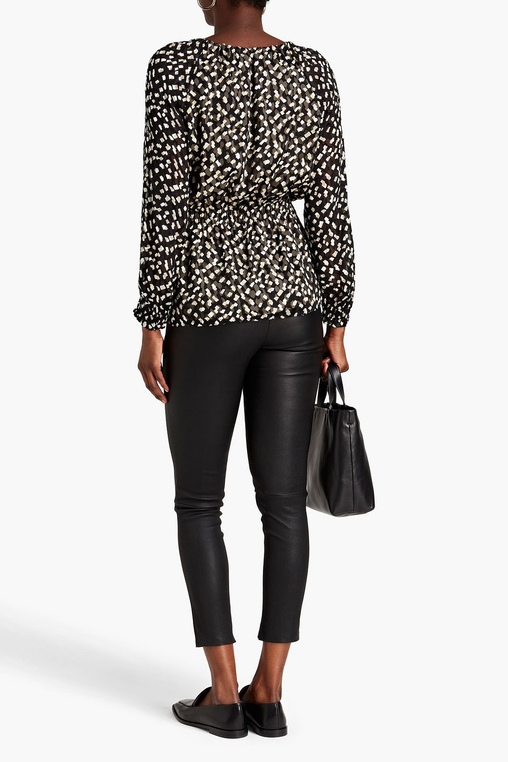 THEORY Yoke leather leggings THE