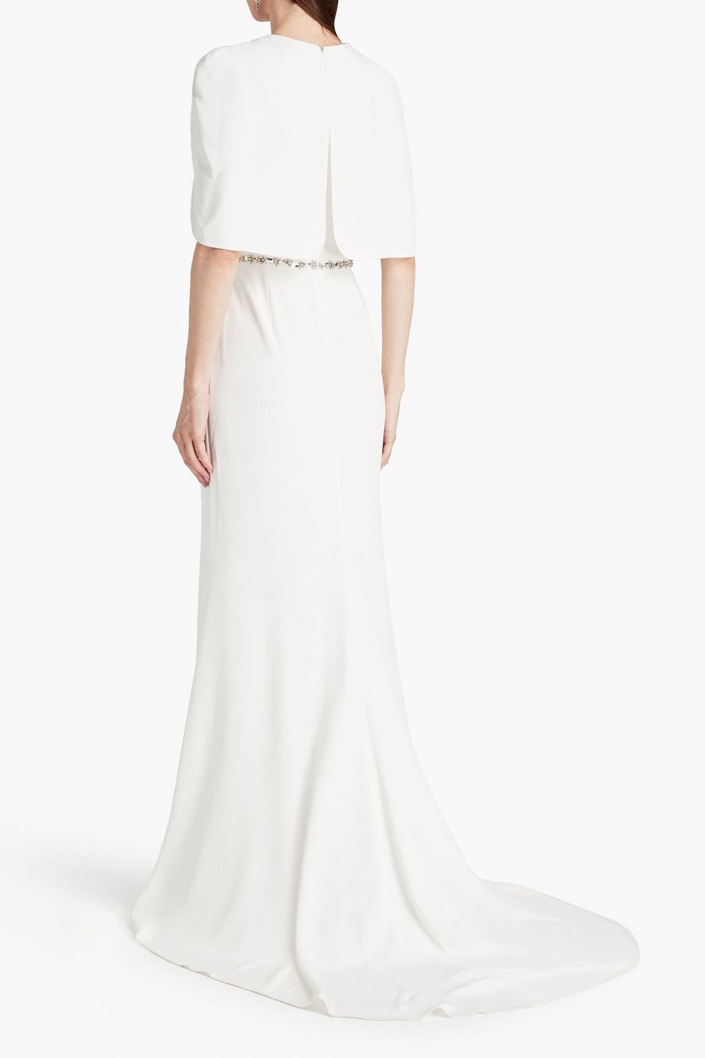 JENNY PACKHAM Embellished satin-crepe paneled cady bridal gown