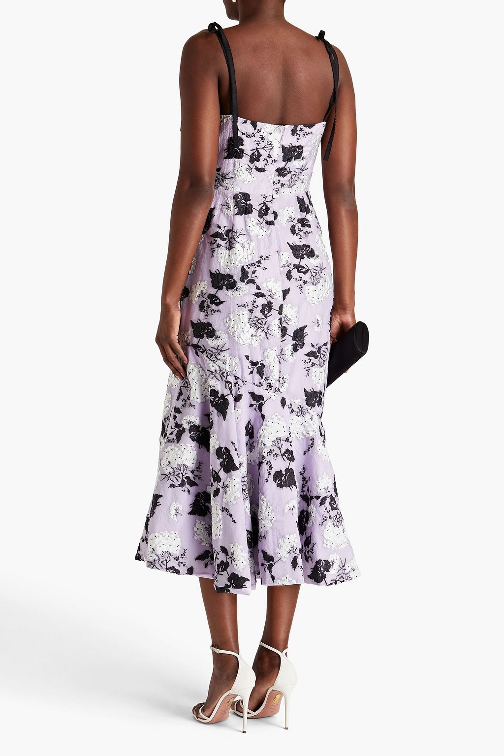 ML MONIQUE LHUILLIER Floral-design cloqué midi dress