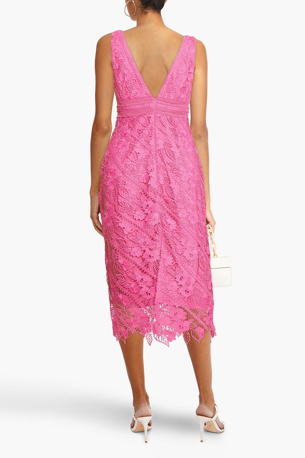 ML MONIQUE LHUILLIER Guipure lace midi dress
