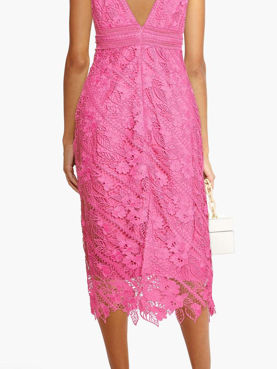 guipure lace midi dress