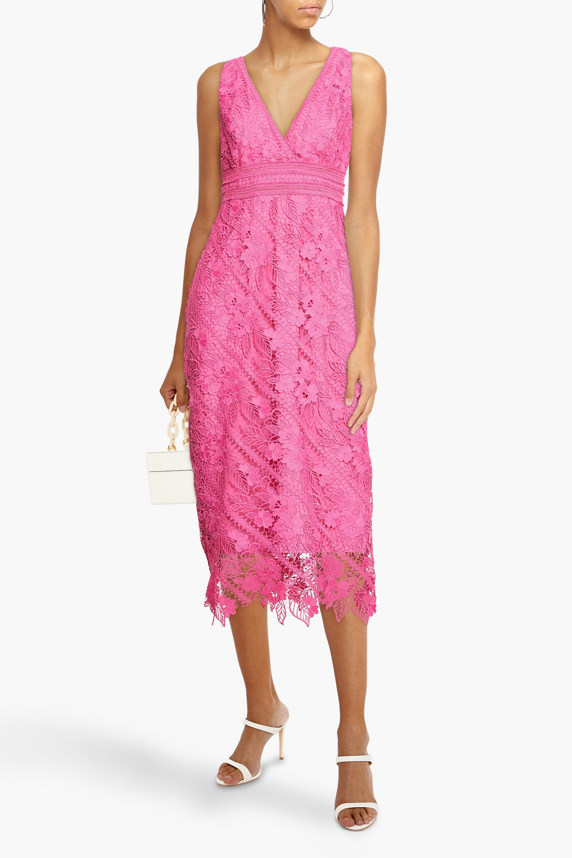 ML MONIQUE LHUILLIER Guipure lace midi dress