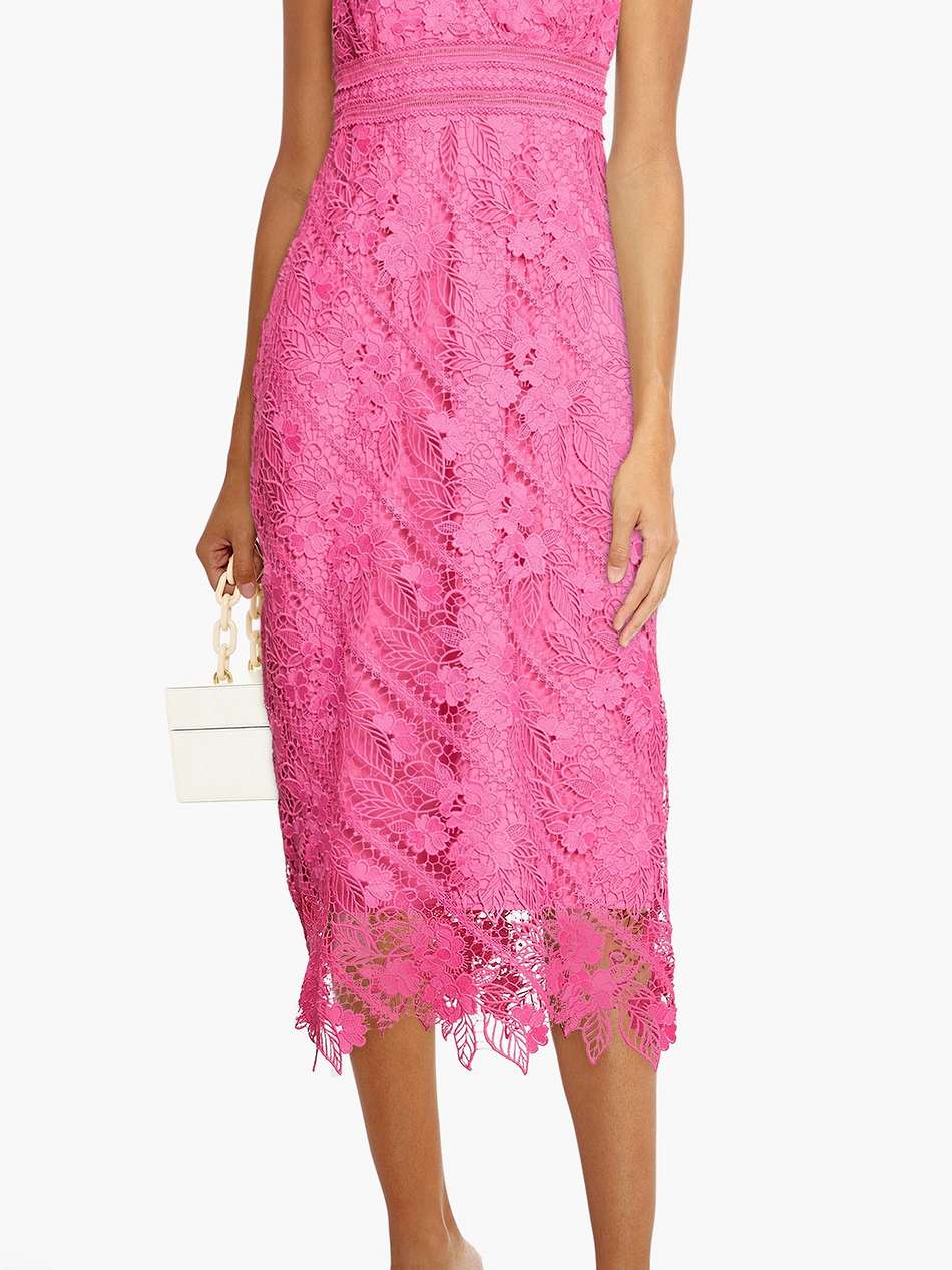 guipure lace midi dress
