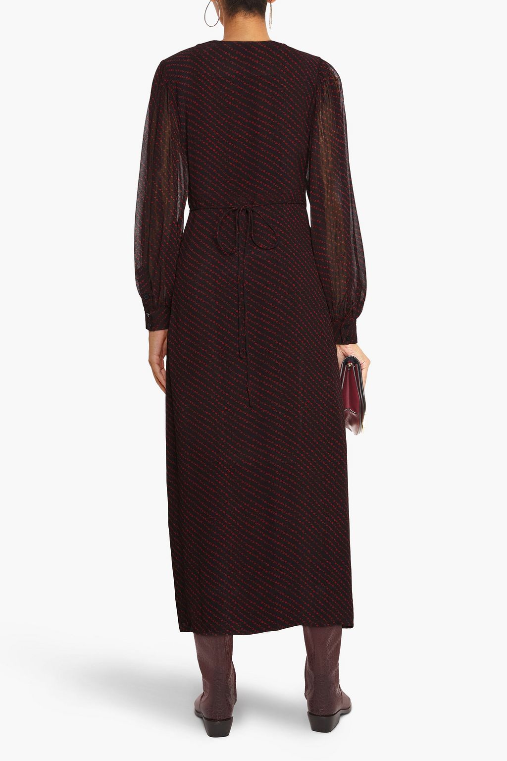 GANNI Floral-print crepe maxi wrap dress