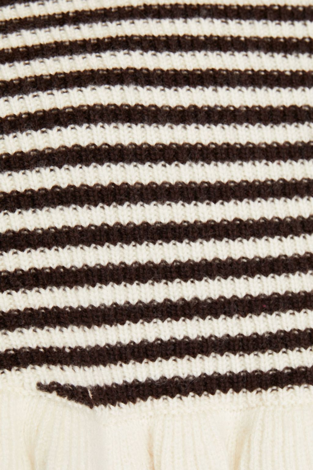 GANNI Striped ruffled  wool and cashmere-blend collar