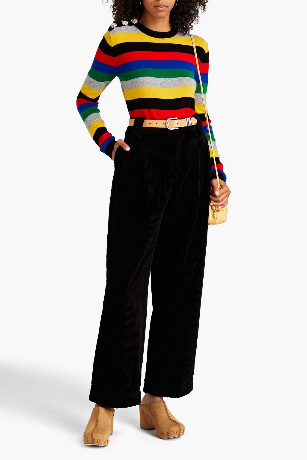GANNI Striped cashmere sweater