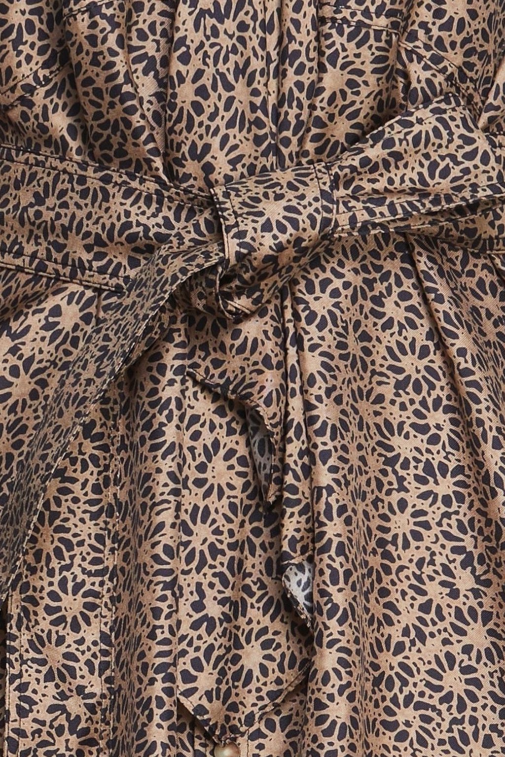 BRUNELLO CUCINELLI Belted printed silk-twill shirt dress