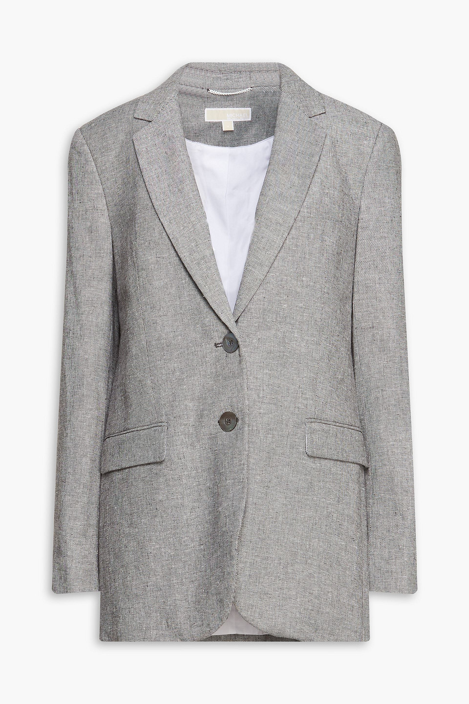 Michael Michael Kors Linen-blend Blazer In Grey