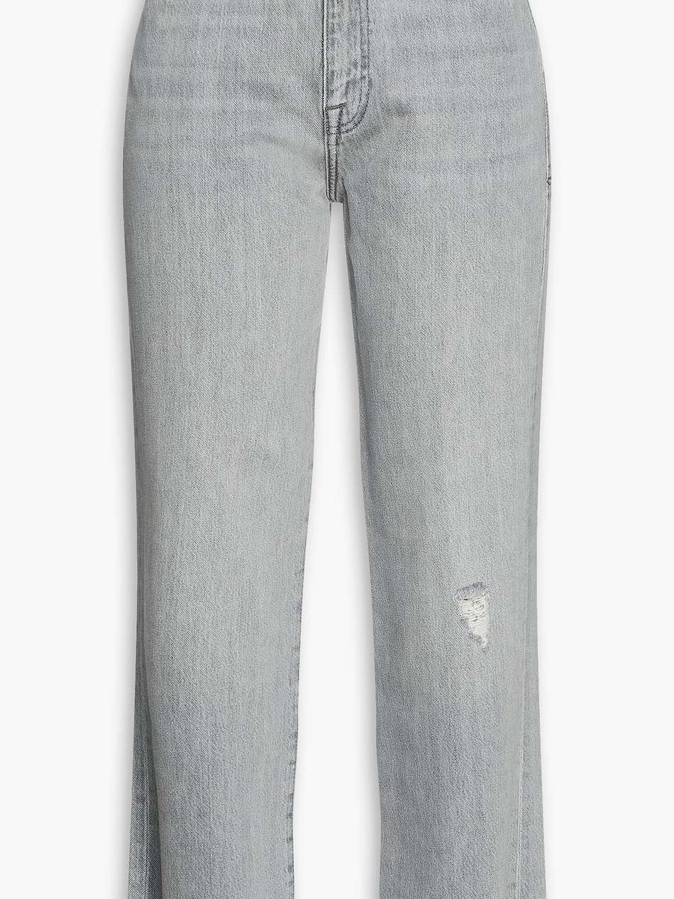 le jane cropped distressed high-rise straight-leg jeans