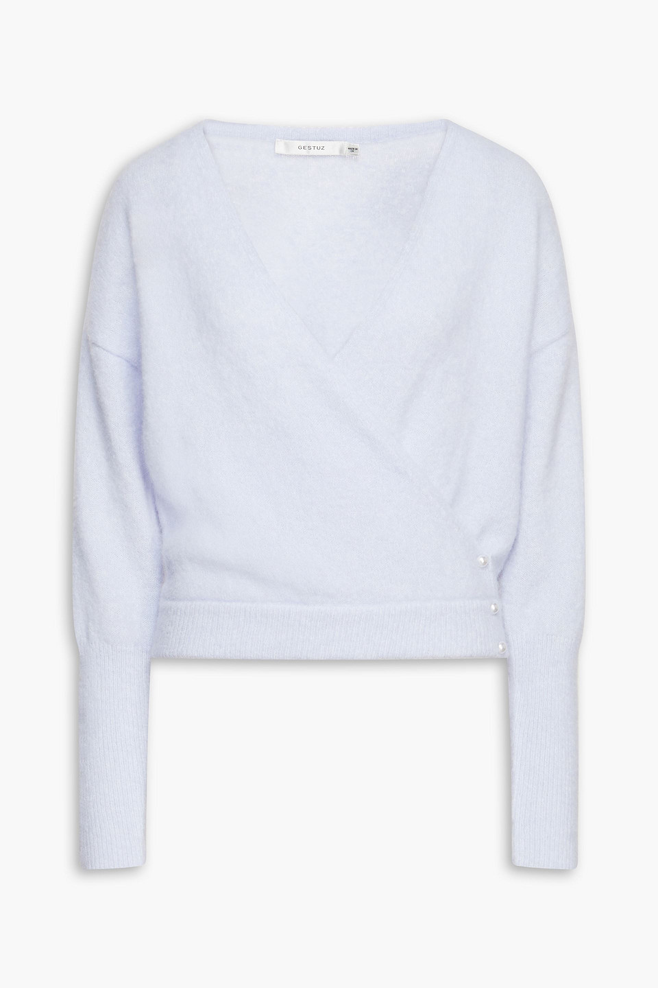 Gestuz Alpha Embellished Brushed Knitted Jumper In White