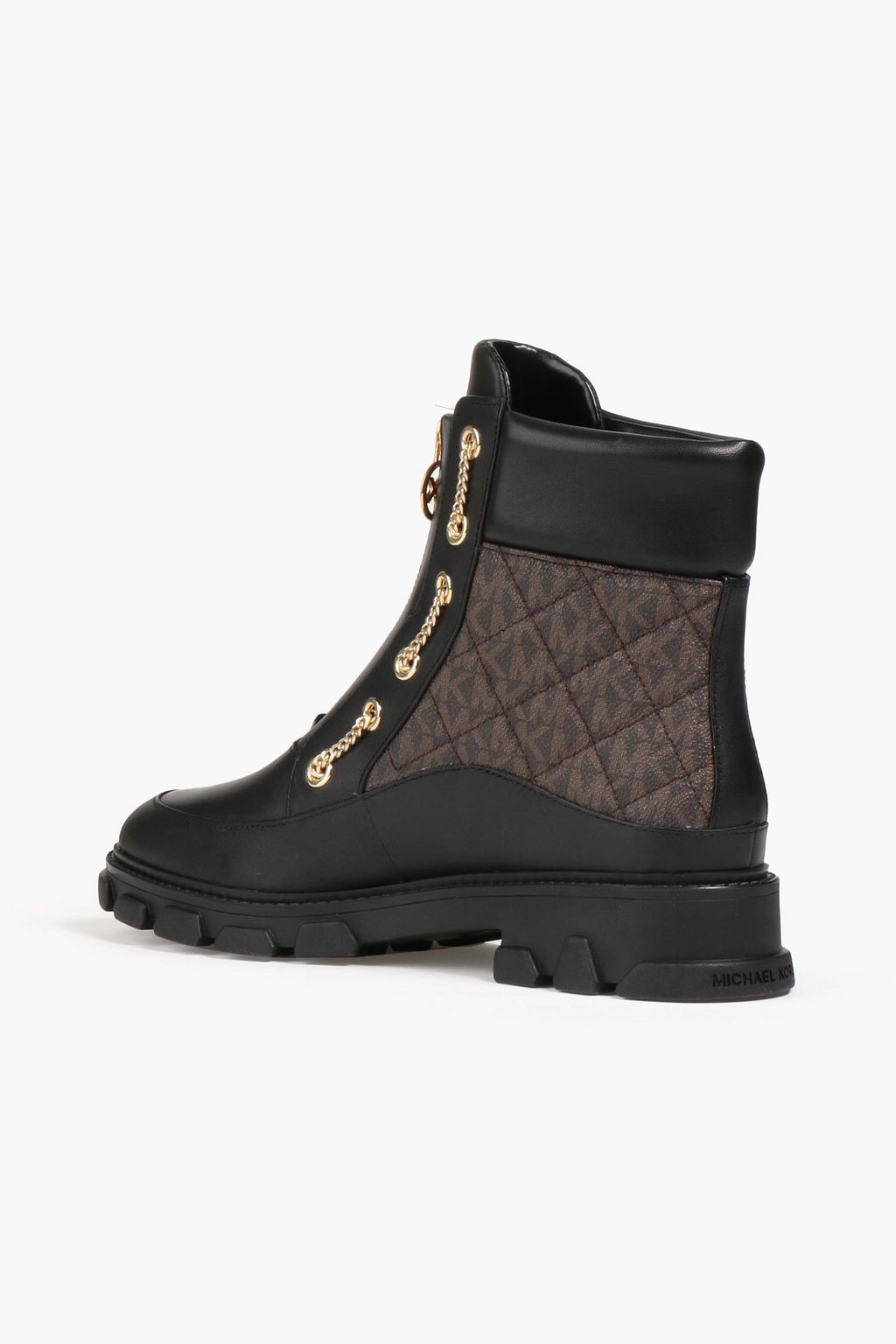 MICHAEL MICHAEL KORS Ridley logo-print smooth and pebbled-leather combat boots