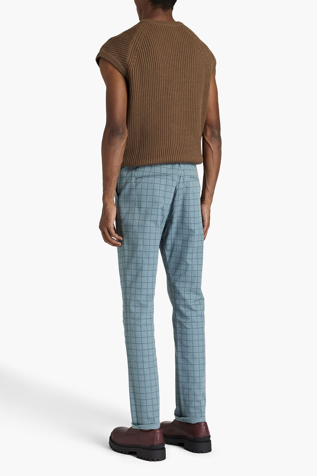 BOTTEGA VENETA Checked cotton-twill chinos