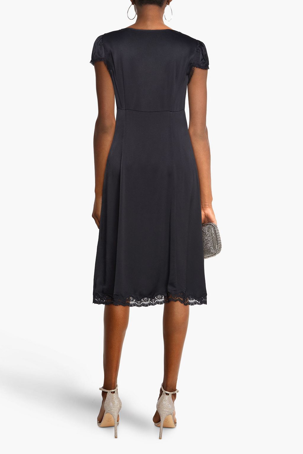 MICHAEL MICHAEL KORS Bead-embellished gathered satin midi dress