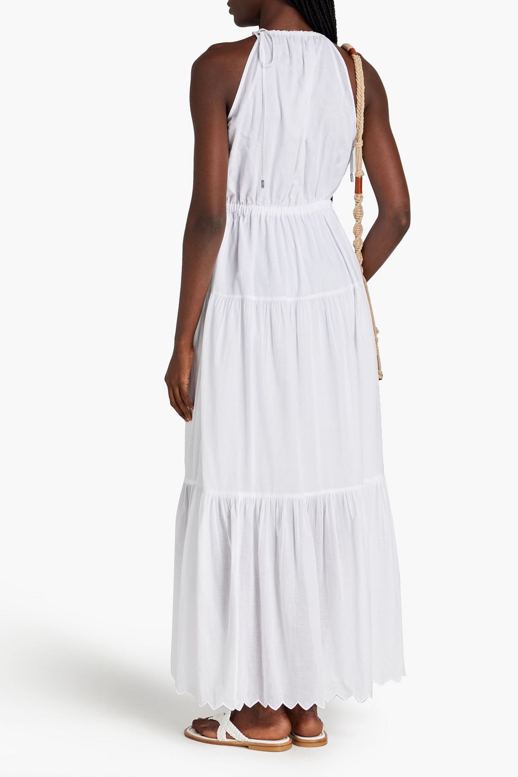 MICHAEL MICHAEL KORS Tiered cotton halterneck maxi dress