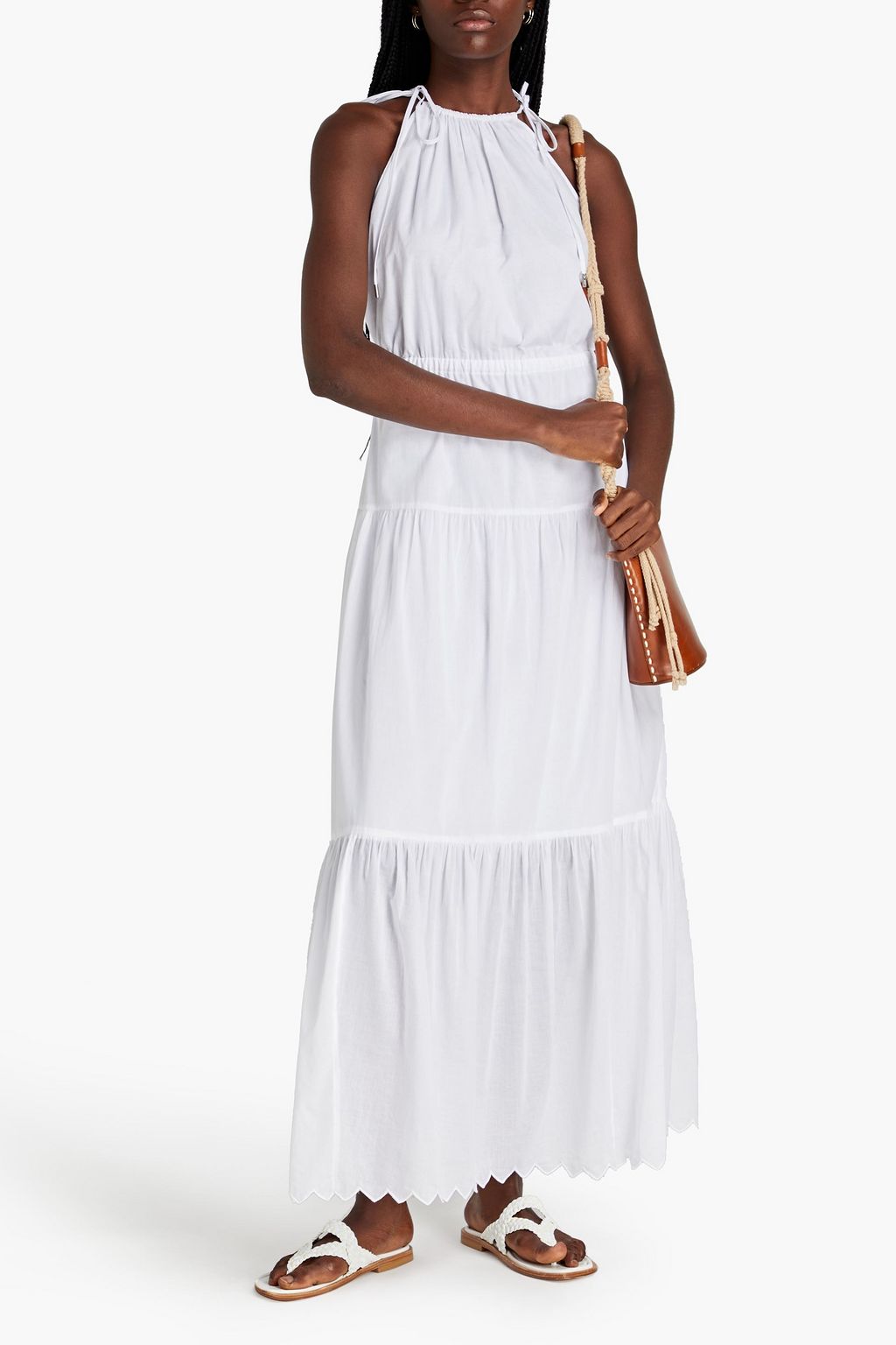 MICHAEL MICHAEL KORS Tiered cotton halterneck maxi dress