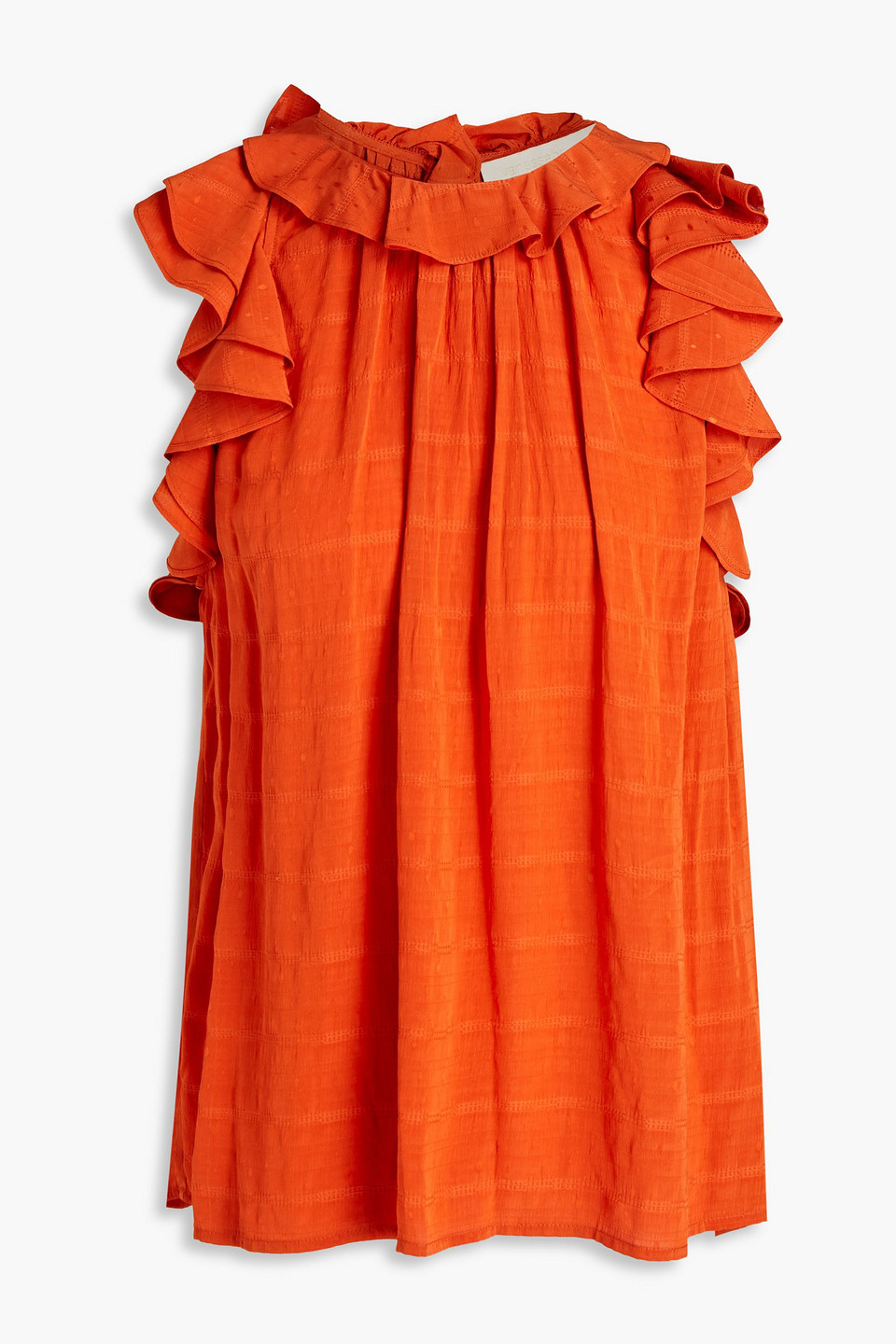 Vanessa Bruno Ruffled Jacquard Top In Orange