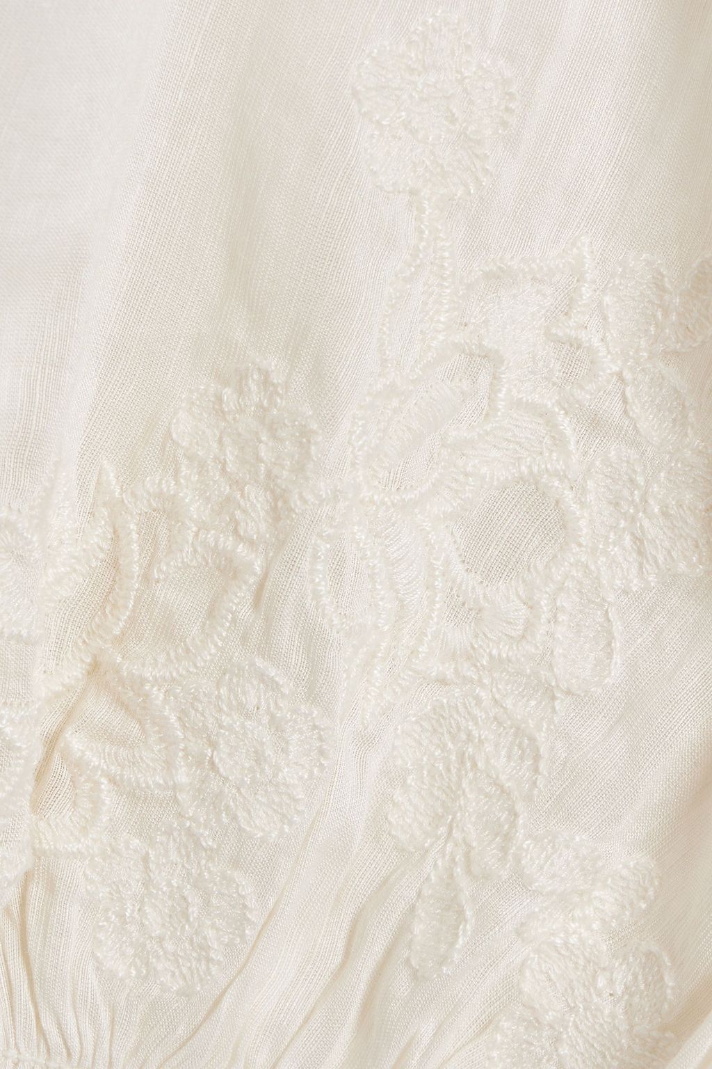 VELVET BY GRAHAM & SPENCER Larsa gathered embroidered gauze blouse