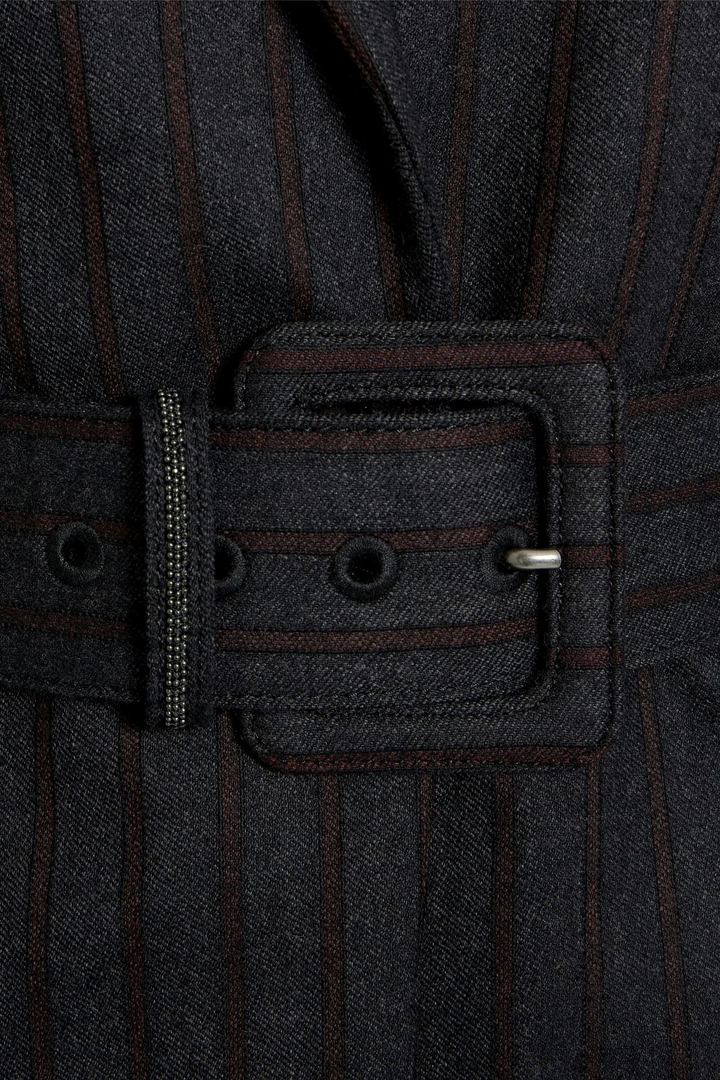 BRUNELLO CUCINELLI Belted striped wool-twill jacket