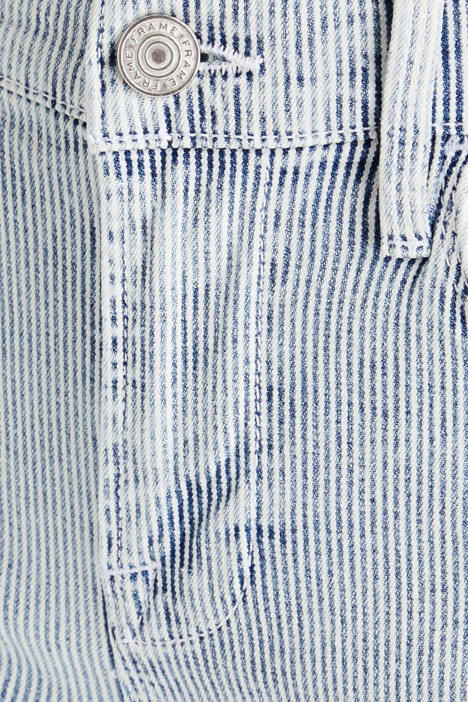 FRAME LE HIGH STRIPED LOW-RISE STRAIGHT-LEG JEANS 3074457345632645246
