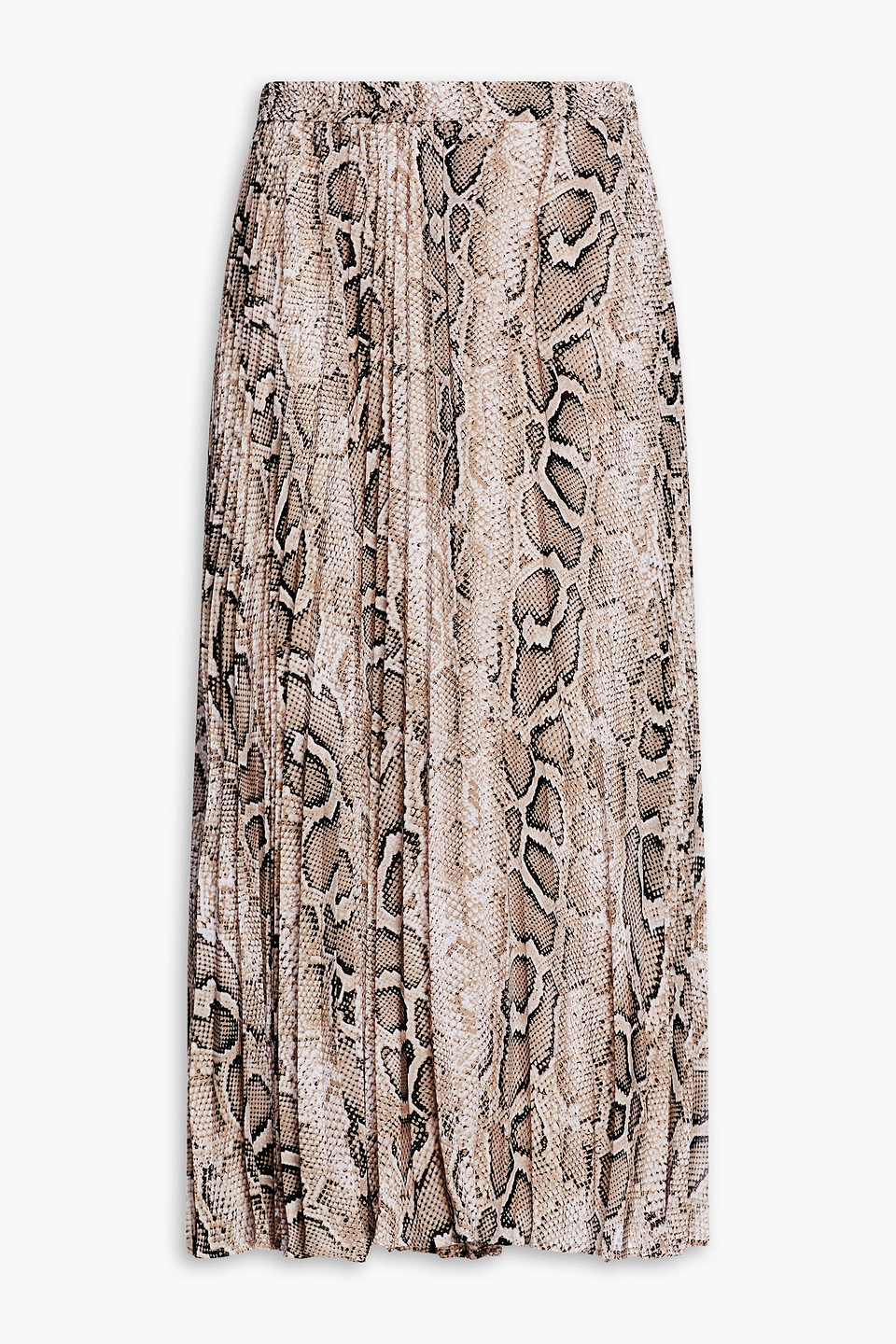 Michael Michael Kors Pleated Snake-print Georgette Midi Skirt In Animal Print