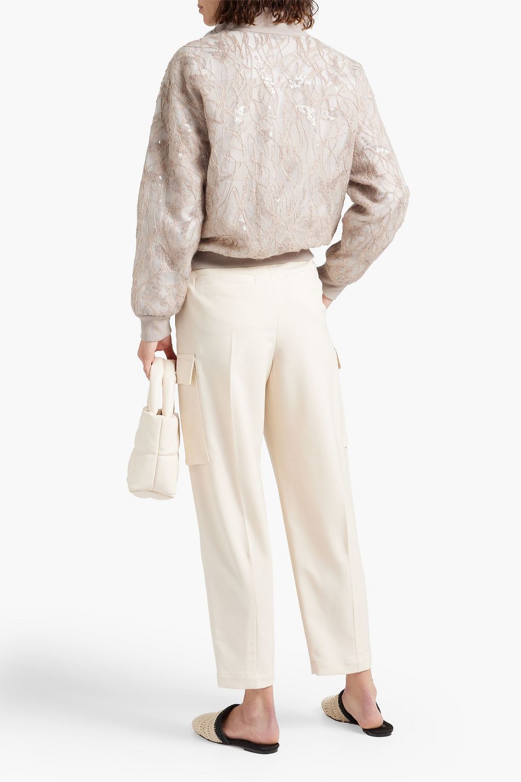 BRUNELLO CUCINELLI Cropped pleated wool-twill tapered pants
