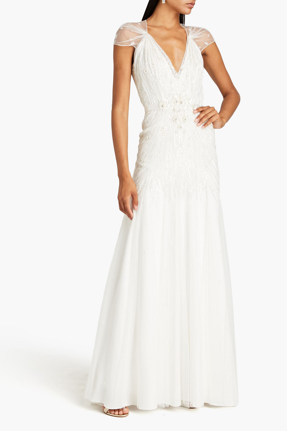 Jenny Packham Willow Embellished Tulle Bridal Gown In Neutrals