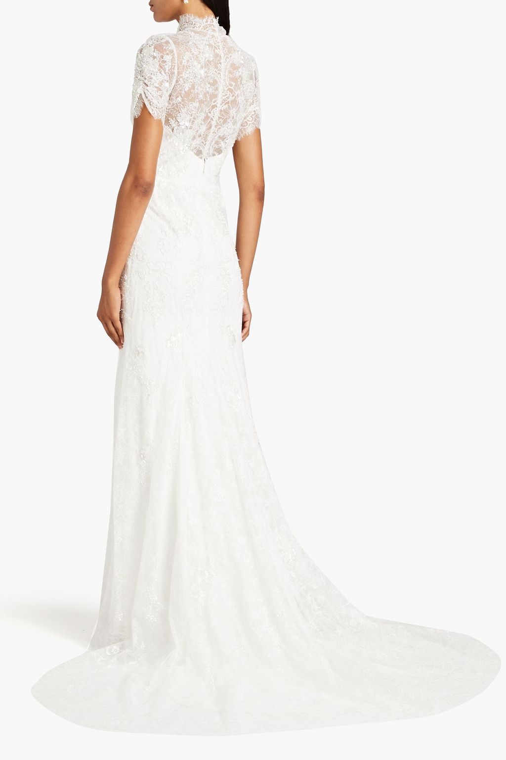 JENNY PACKHAM Bead-embellished lace bridal gown