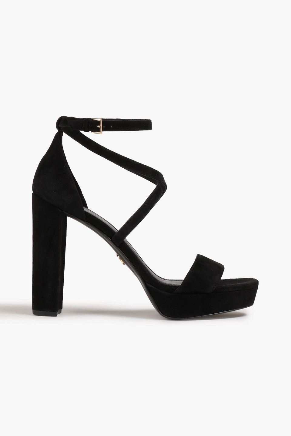 Michael Michael Kors Charlize Suede Platform Sandals In Black